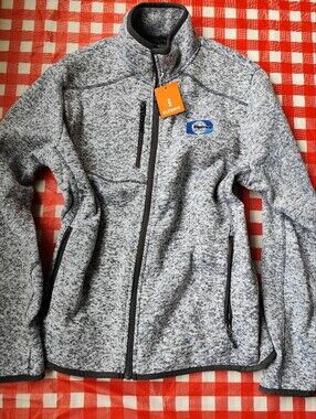 Elevate gray heathered fleece jacket Size L